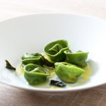 Recipe for homemade spinach tortellini with butternut squash filling and sage