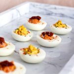 Recipe for classic devilled eggs and tomato and pecorino devilled eggs