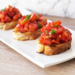 Spicy tomato and red pepper bruschetta with basil recipe