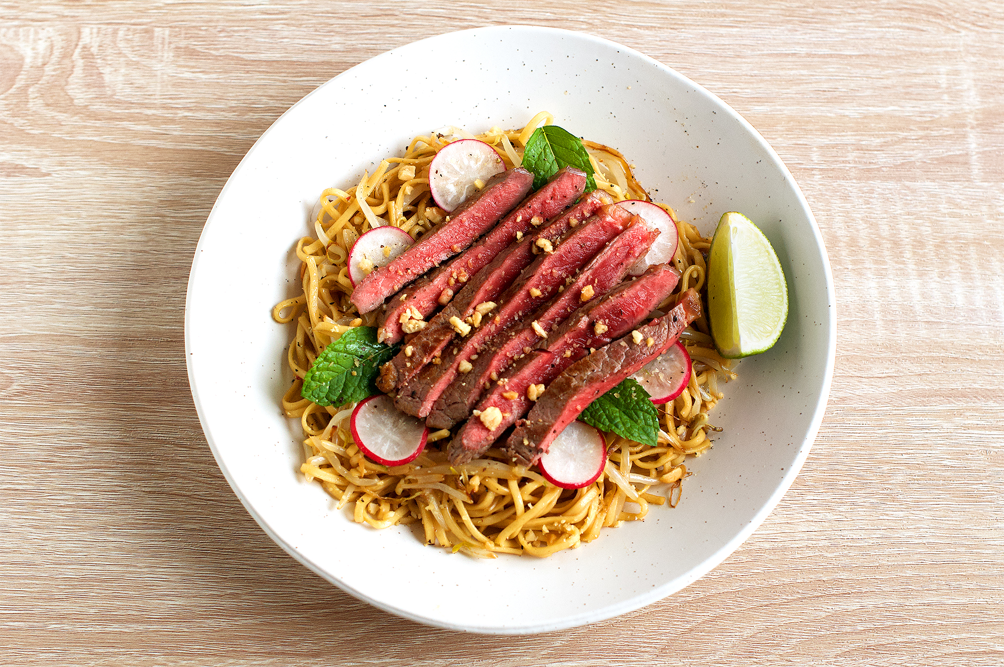 Beef and lime noodle salad recipe